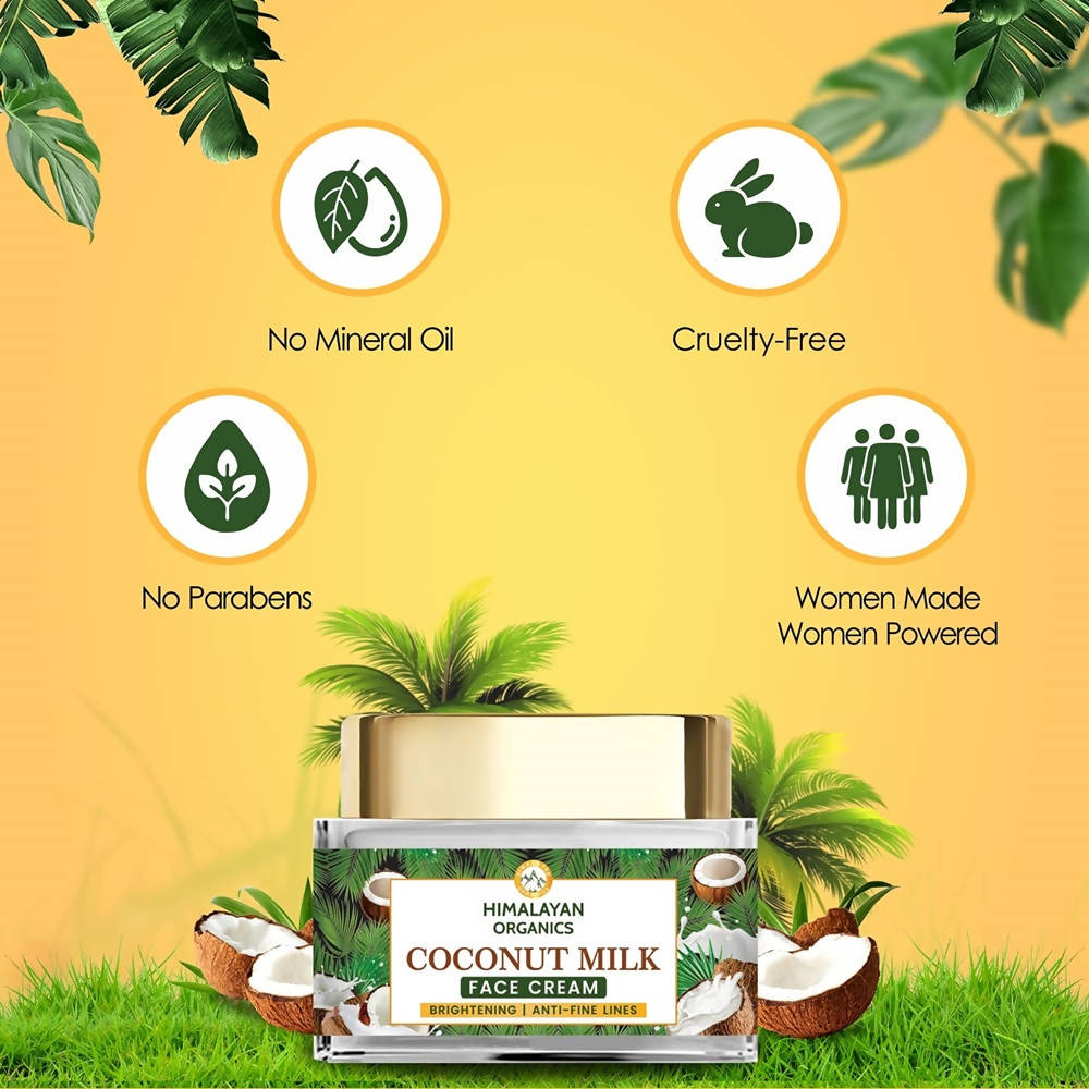 Himalayan Organics Coconut Milk Brightening And Anti-Fine Lines Face Cream | Grocsy