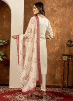 Prazu Fashion Off White Marina Silk Thread Embroidered Kurta Set | Grocsy