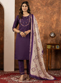 Prazu Fashion Wine Marina Silk Thread Embroidered Kurta Set | Grocsy