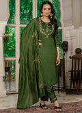 Prazu Fashion Mehendi Marina Silk Thread Embroidered Designer Kurta Set | Grocsy