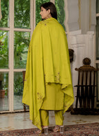 Prazu Fashion Mustard Marina Silk Thread Embroidered Designer Kurta Set | Grocsy
