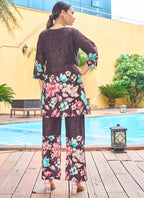 Prazu Fashion Coffee Pure Cotton Stylish Prints Co-Ords Set | Grocsy