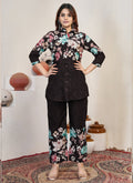 Prazu Fashion Wine Pure Cotton Stylish Prints Co-Ords Set | Grocsy