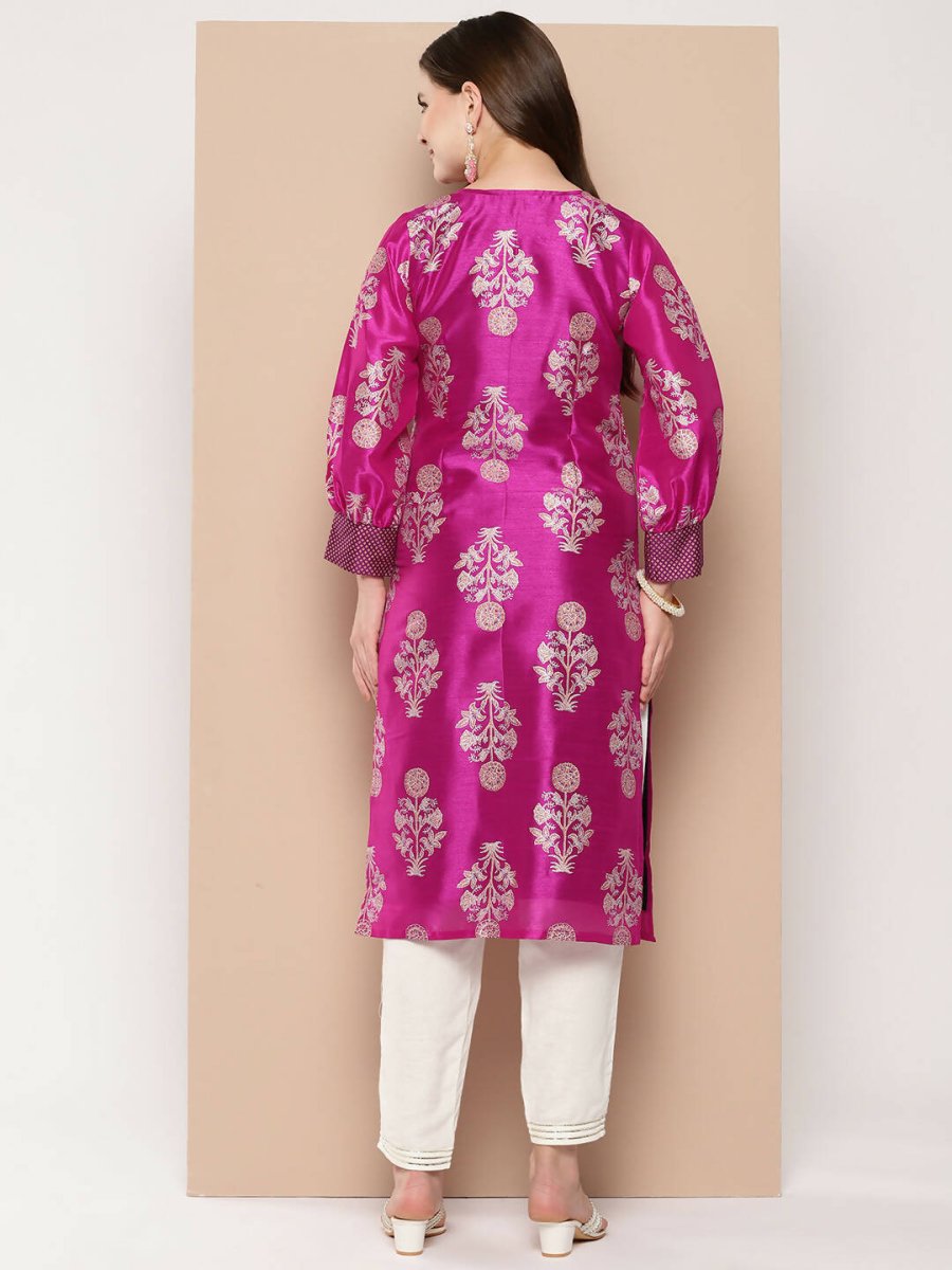 Ahalyaa Women's Traditional wear Kurta - Pink | Grocsy