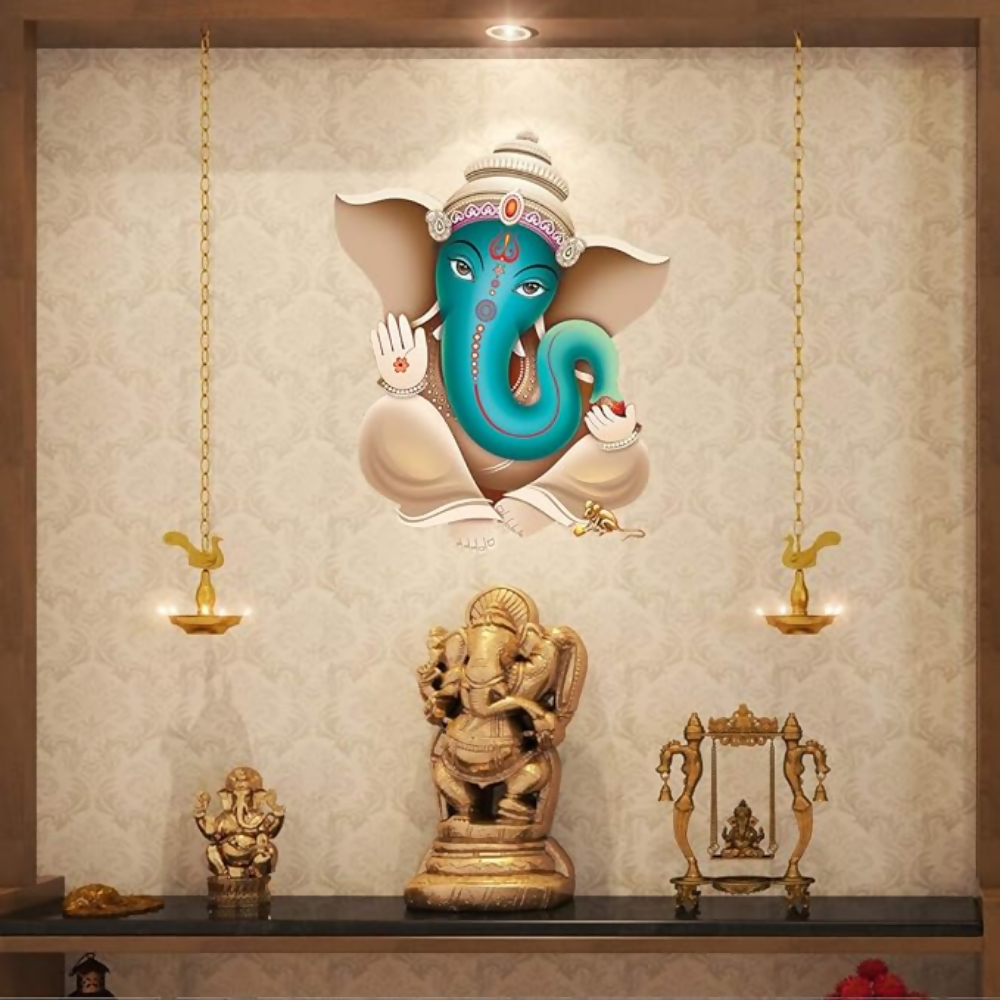 Rangoli Vinyl Religion Large Wall Sticker (Multicolor, 50 or 70 cm) | Grocsy