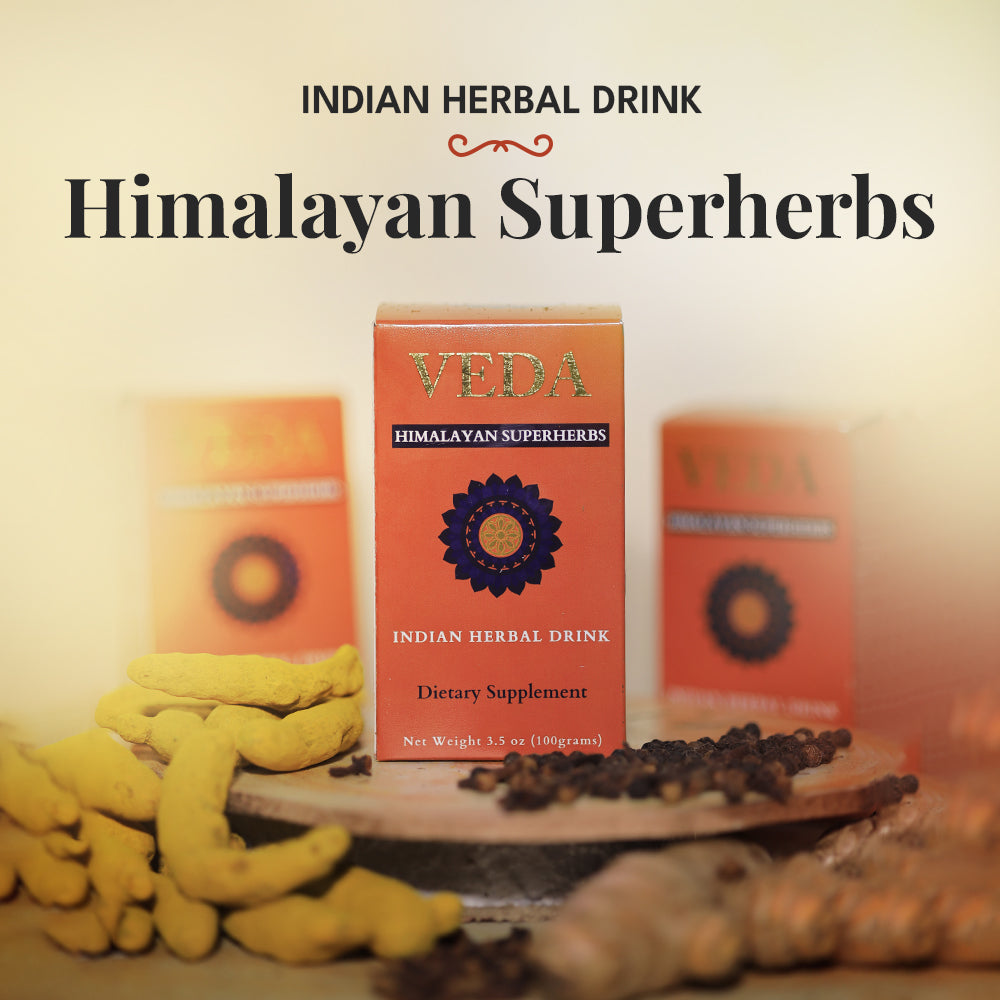 Veda Wellness Kadha - Diabetics Friendly, Fortified with Himalayan Superherbs For Cough & Cold | Grocsy
