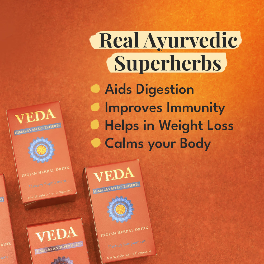 Veda Wellness Kadha - Diabetics Friendly, Fortified with Himalayan Superherbs For Cough & Cold | Grocsy