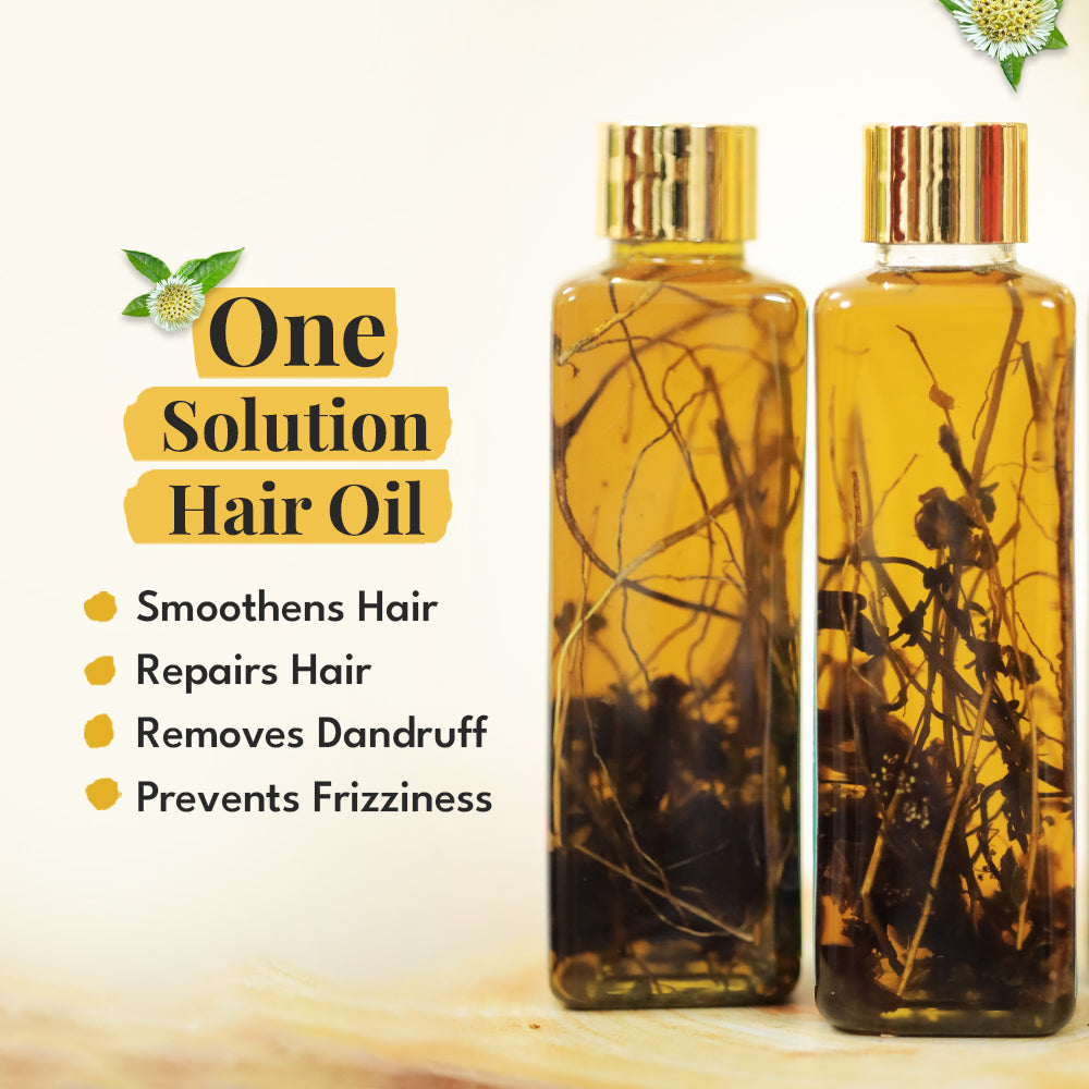 Veda Ayurvedic Cold Pressed Hair Oil - Ayurvedic Jadi Butis Infused Oil | Grocsy