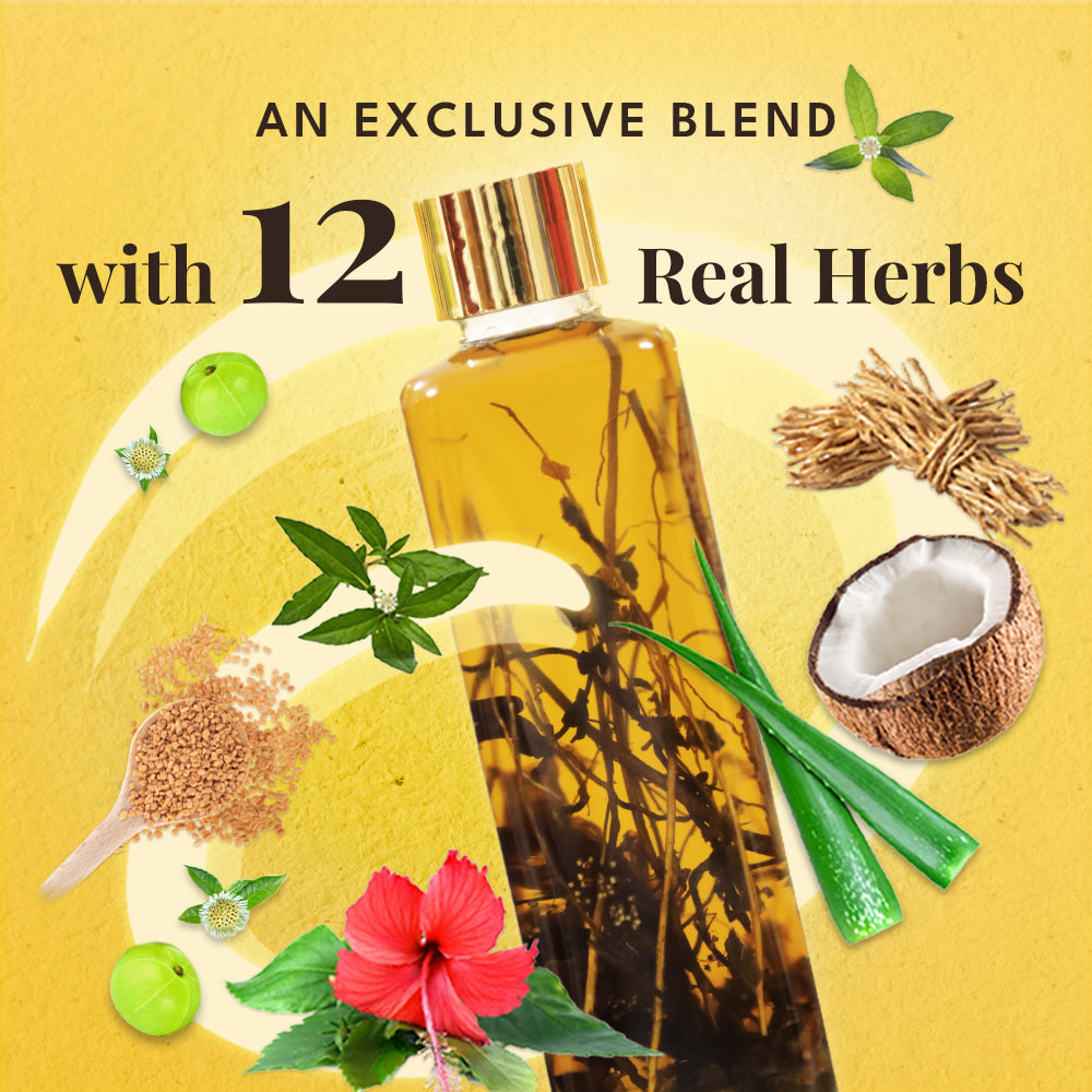 Veda Ayurvedic Cold Pressed Hair Oil - Ayurvedic Jadi Butis Infused Oil | Grocsy