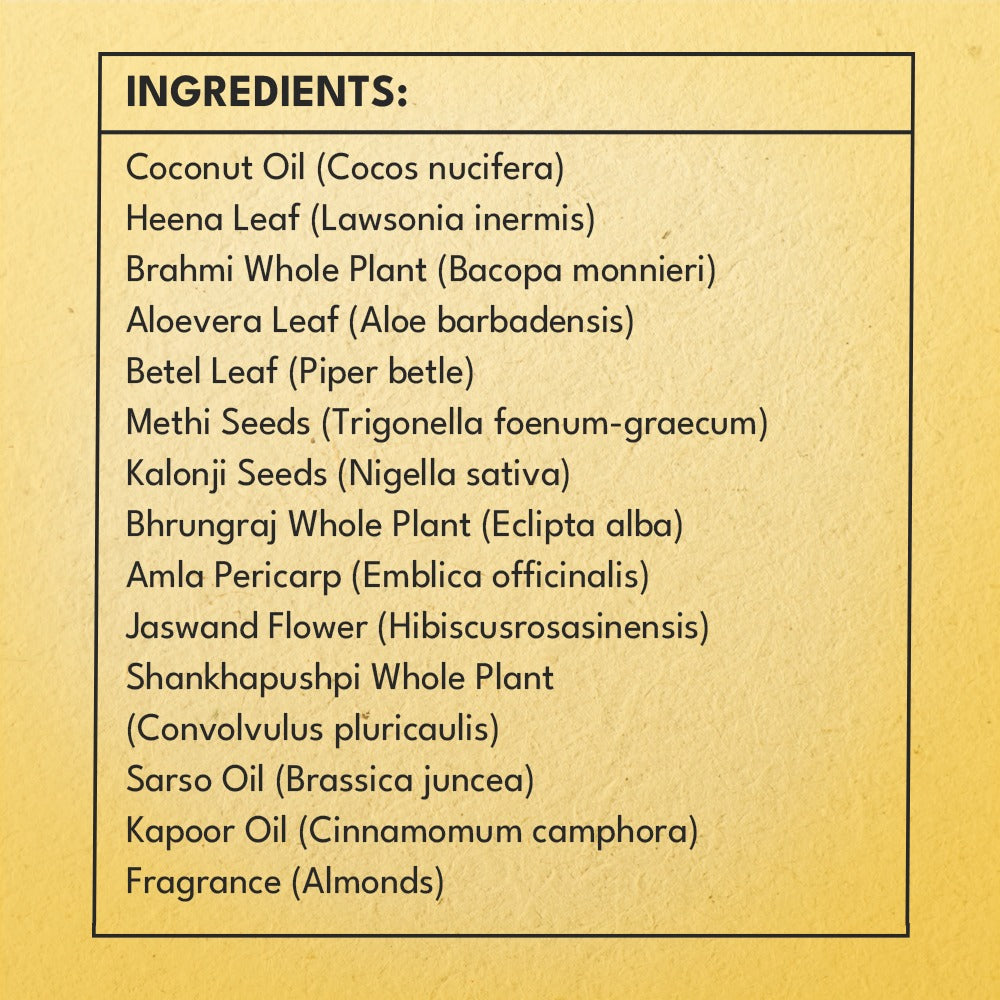 Veda Ayurvedic Cold Pressed Hair Oil - Ayurvedic Jadi Butis Infused Oil | Grocsy