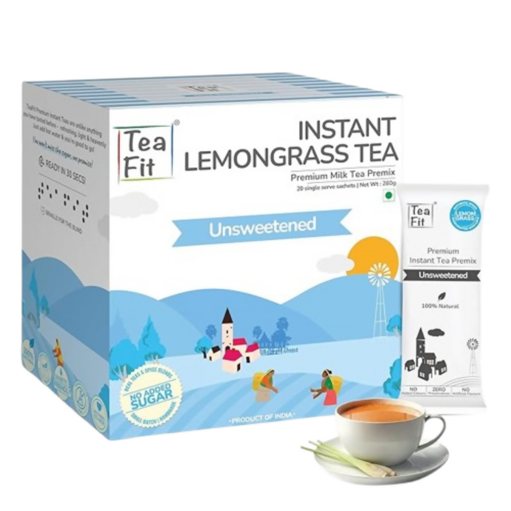 TeaFit Premium NO SUGAR Instant Lemongrass Tea Premix | Grocsy