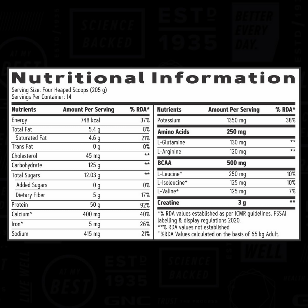 GNC AMP XXX Mass Gainer Boosts Lean Muscle Gains Flavour Vanilla | Grocsy