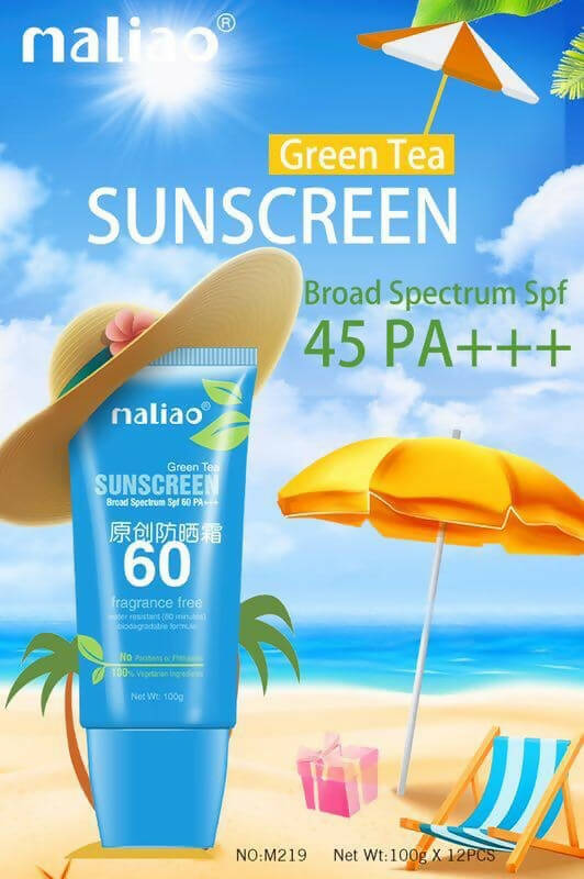 Maliao Professional Green Tea Sunscreen Lotion SPF 60 | Grocsy