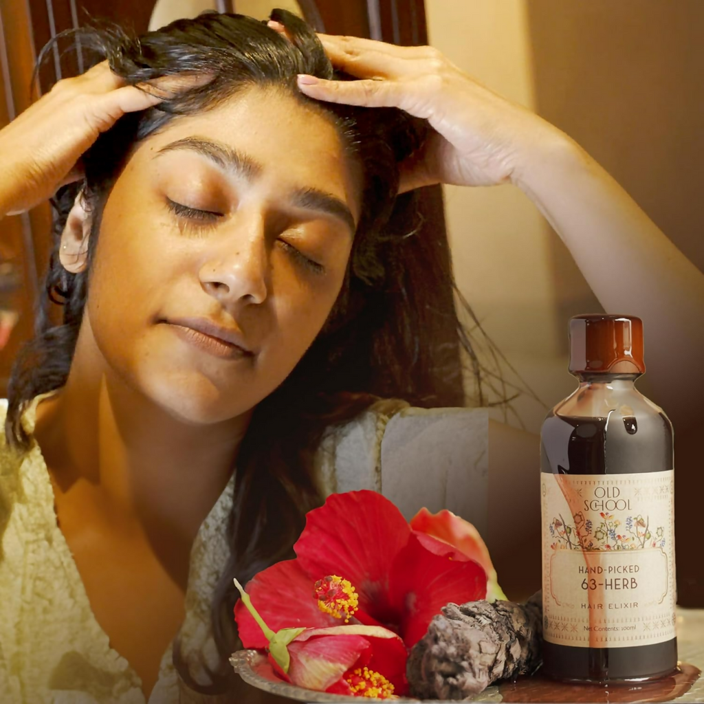 Old School Rituals 63-Herb Hair Elixir All-Natural Hair Oil For Growth Of Strong & Healthy Hair | Grocsy