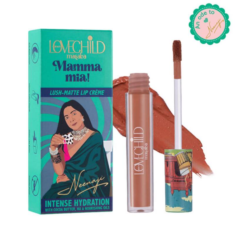 LoveChild By Masaba Gupta Mamma Mia Lush-Matte Lip Creme - Masala Chai | Grocsy