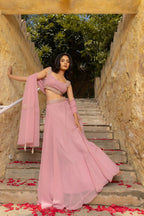 Lehenga Mart Pink Faux Georgette Designer Bollywood Style Wedding Wear Lehenga Choli | Grocsy