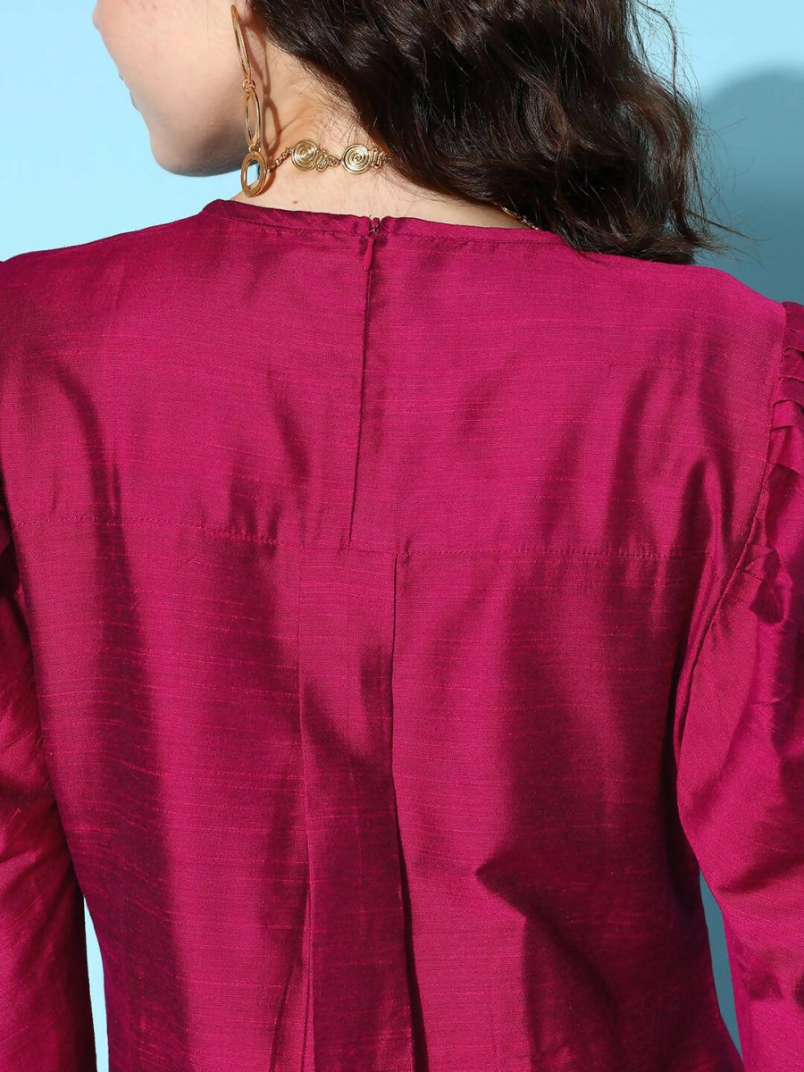 Ahalyaa Women's Traditional wear Kurta Set - Burgundy | Grocsy