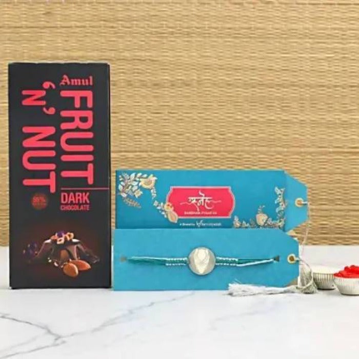 Black Panther Rakhi & Amul Dark Fruit N Nut Chocolate | Grocsy