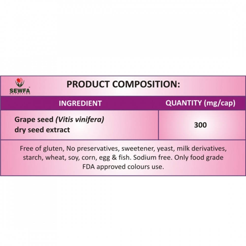 Sewfa Naturals Grape Seed Extract Capsules | Grocsy
