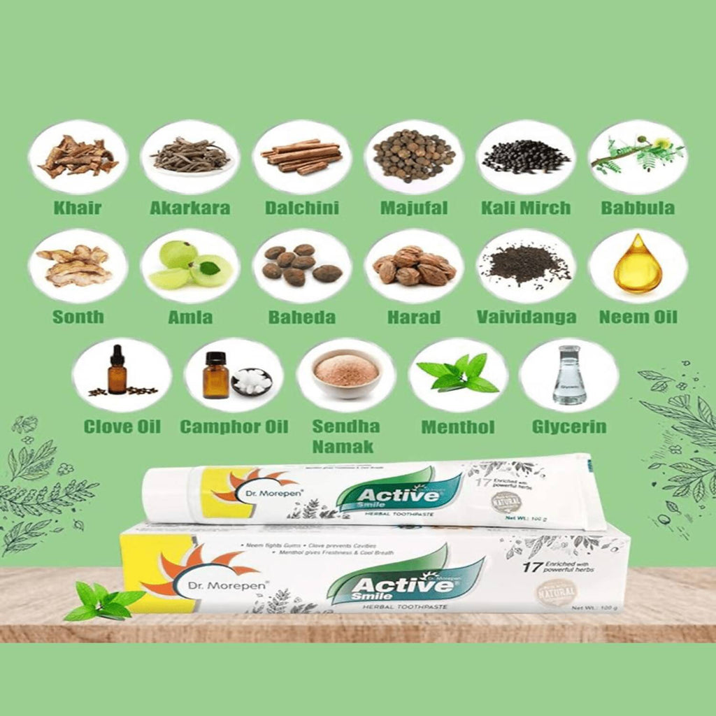 Dr. Morepen Active Smile Toothpaste with Bamboo Brush | Grocsy