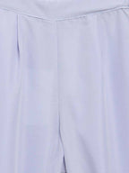 Ahalyaa Blue Crepe Silver Glitter Print Kids Kurta Palazzo Set With Dupatta For Girls | Grocsy