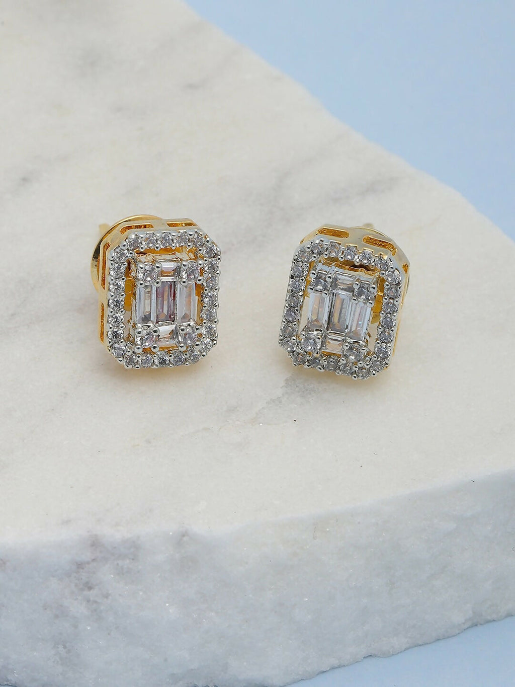 Golden Diamond Studs- Ruby Raang | Grocsy