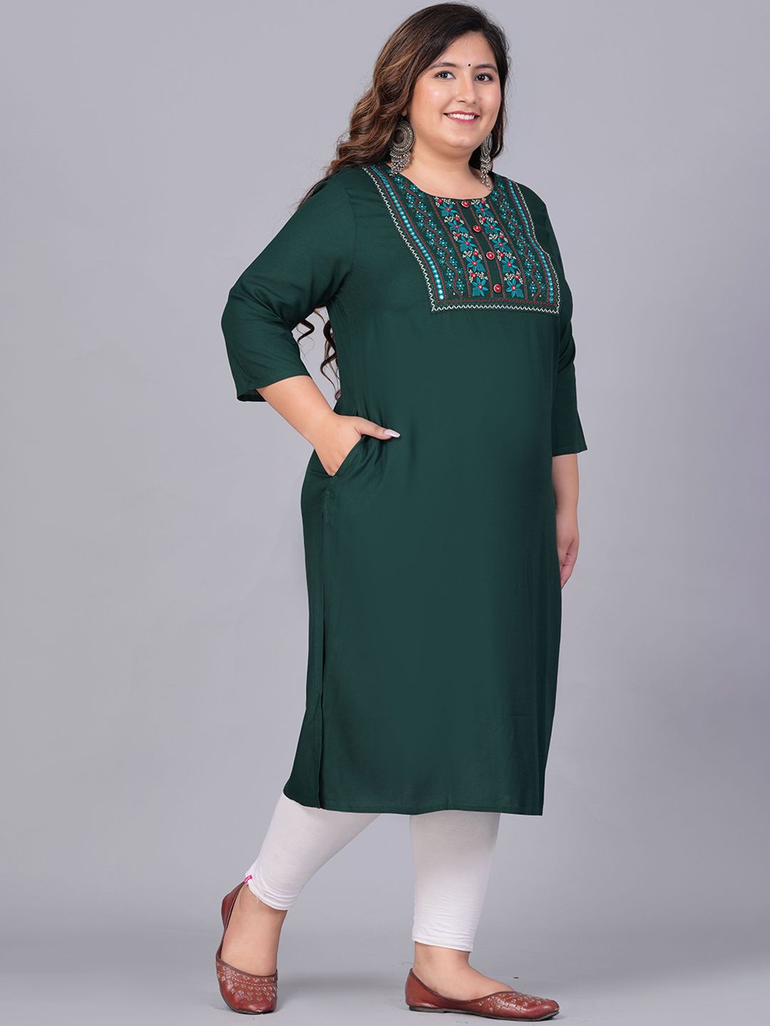 Sztori Women Yoke Design Thread Work Kurta | Grocsy