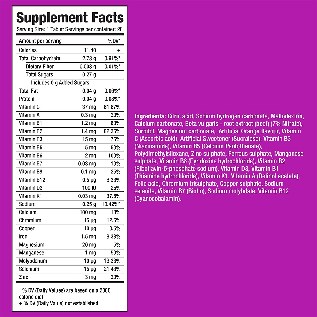 Fast&Up L-Arginine Essentials 1500 Mg & Vitalize Multivitamin Tablets - Orange Flavor | Grocsy