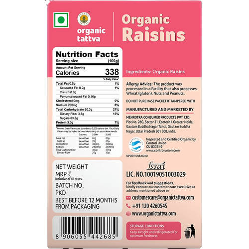 Organic Tattva Raisins | Grocsy