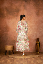 Joban Fashion Red Floral Hand Block Printed Cotton Kurta Pant Set | Grocsy