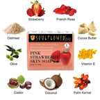 Soulflower Handmade Pink Strawberry Skin Soap | Grocsy