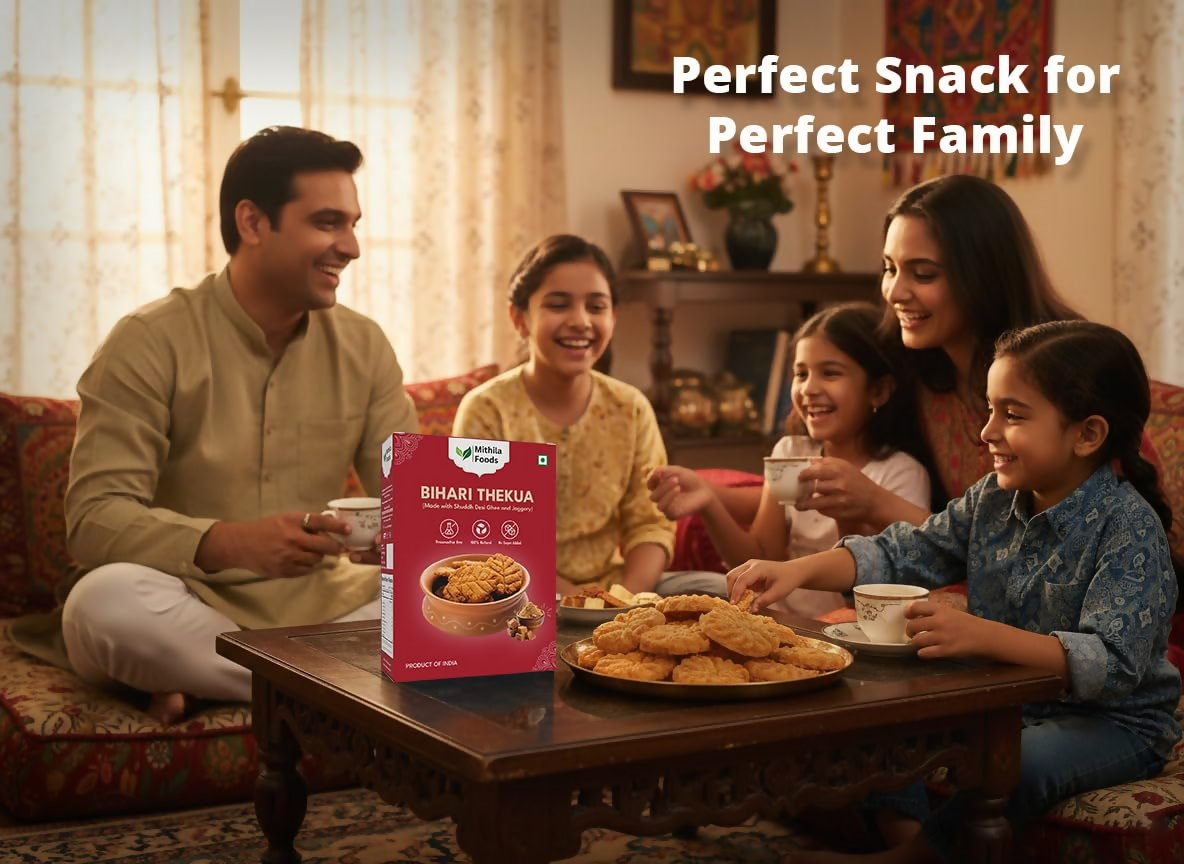 Mithila Foods Thekua With Jaggery & Shuddh Desi Ghee | Grocsy
