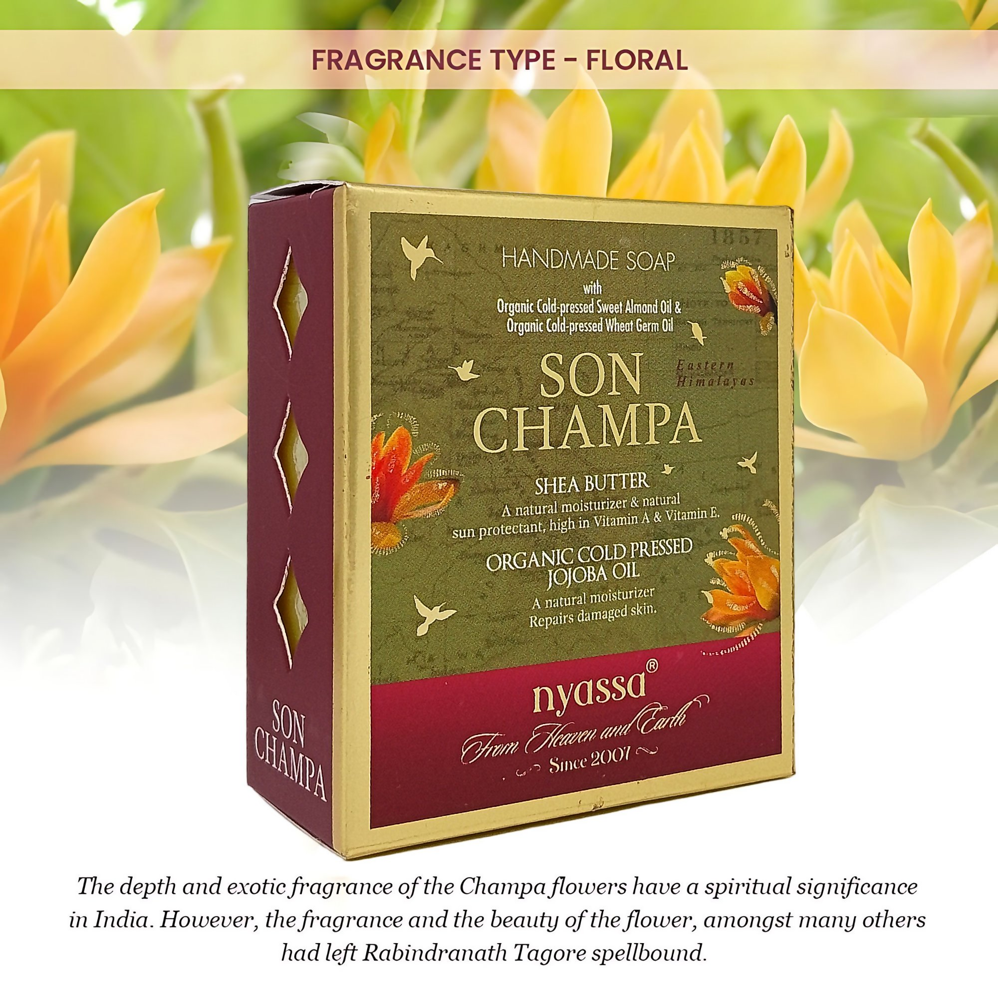 Nyassa Son Champa Handmade Soap | Grocsy