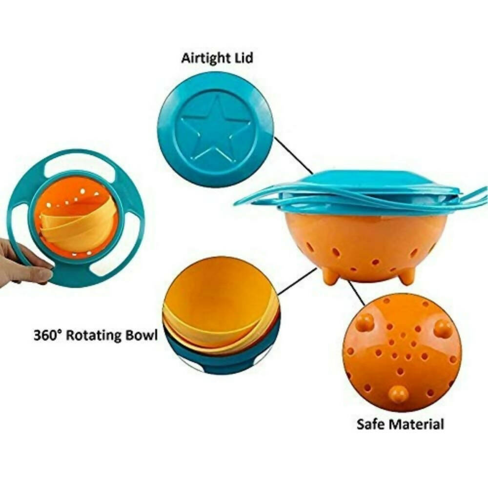 Nightstar 360? Revolving Spill Proof Food Snack Feeding Bowl Multicolor | Grocsy
