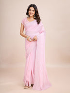 kasee Ethnic Motifs Sequinned Poly Georgette Ready to Wear Saree | Grocsy