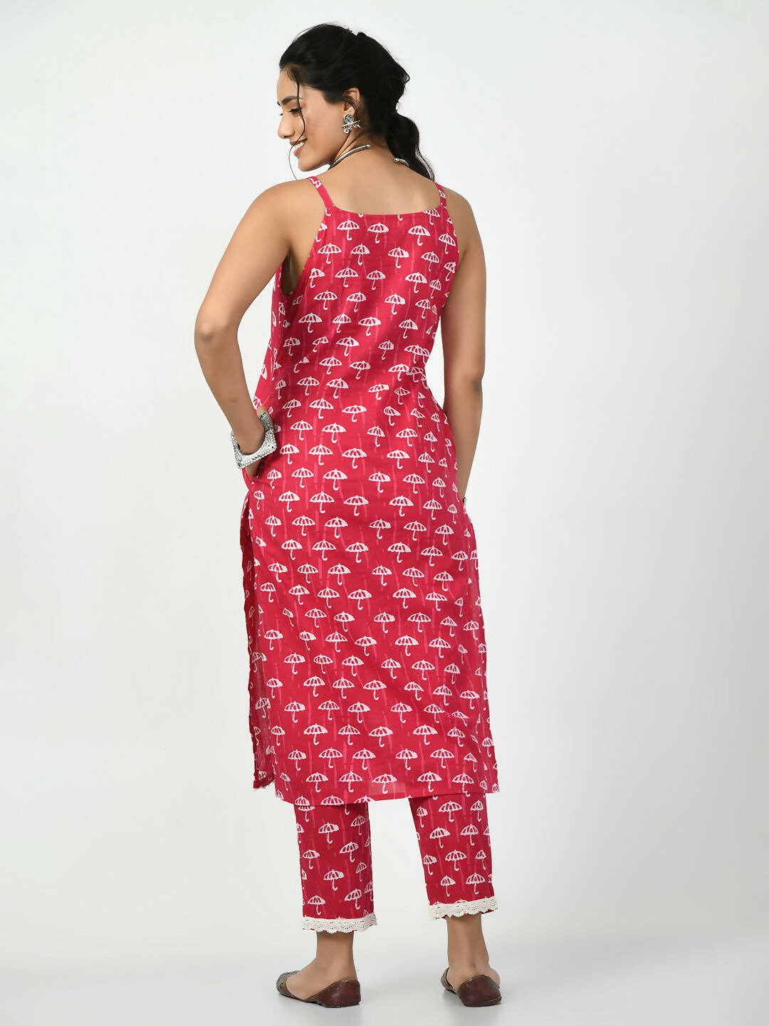 Myshka Women's Pink Printed Kurta With Trouser | Grocsy