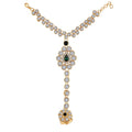 Traditional Gold-Polished CZ Haath Phool/Panja/Adjustable Bracelet with Ring for Women - Wahe Jewels - Swadesiicart