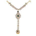 Traditional Gold-Polished CZ Haath Phool/Panja/Adjustable Bracelet with Ring for Women - Wahe Jewels - Swadesiicart