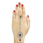 Traditional Gold-Polished CZ Haath Phool/Panja/Adjustable Bracelet with Ring for Women - Wahe Jewels - Swadesiicart
