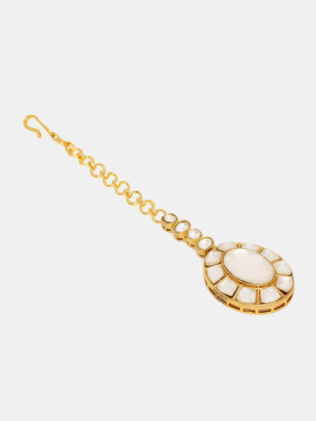 Ruby Raang 22k Gold Polished Kundan Maang Tikka | Grocsy