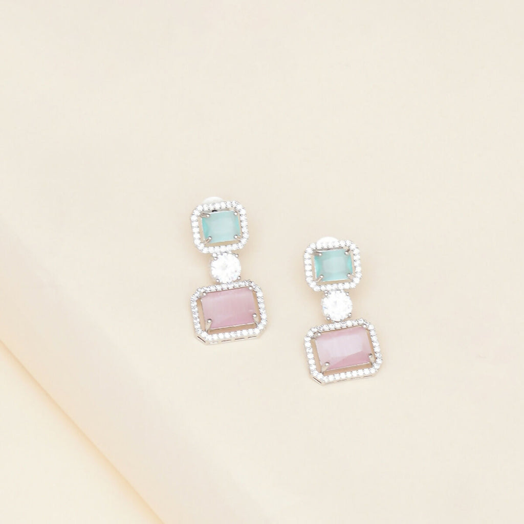 Jade and Blush Pink Earrings- Ruby Raang | Grocsy