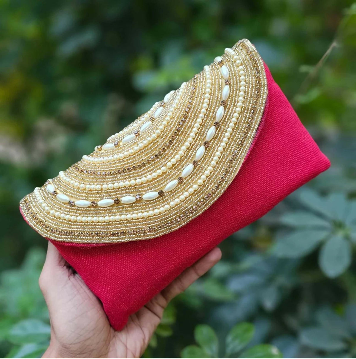 Joban Fashion Women Embellished Potli Clutch - Red | Grocsy