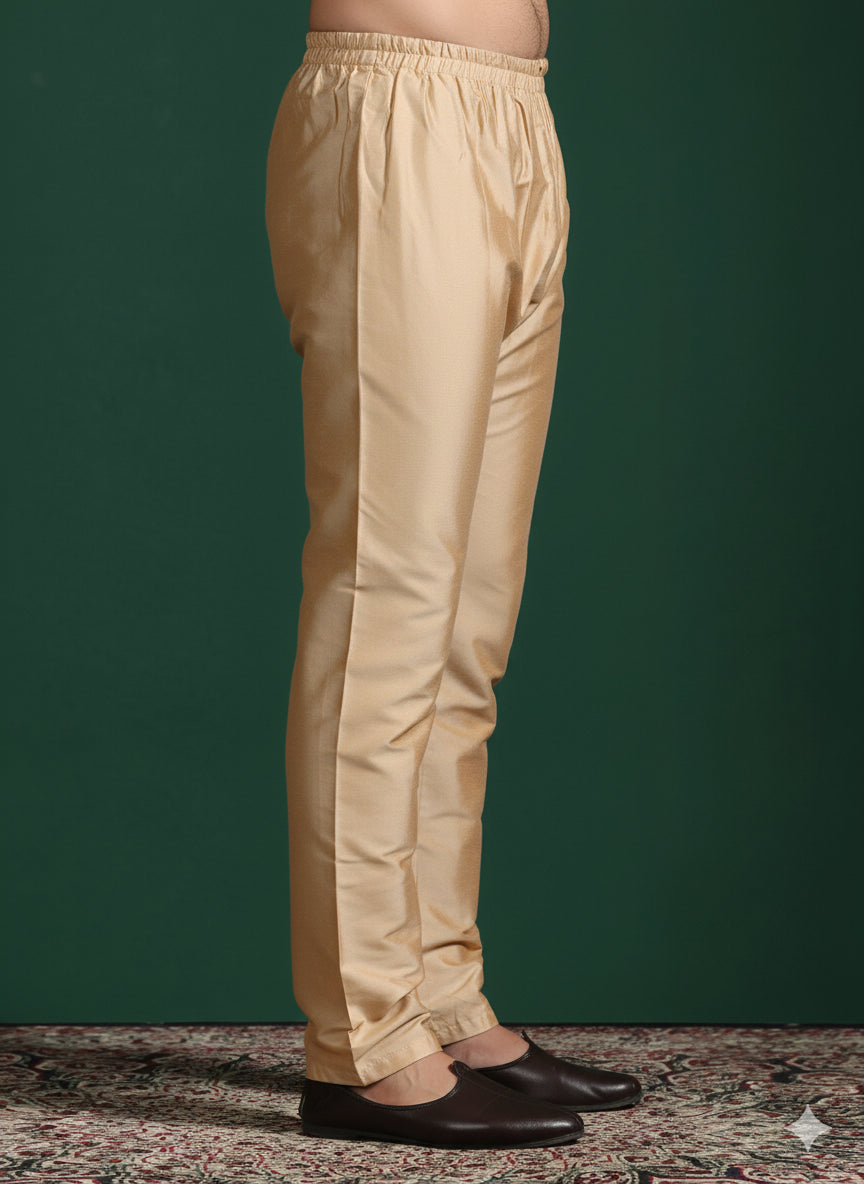 Zavaya Beige Plain Cotton Pyjama | Grocsy