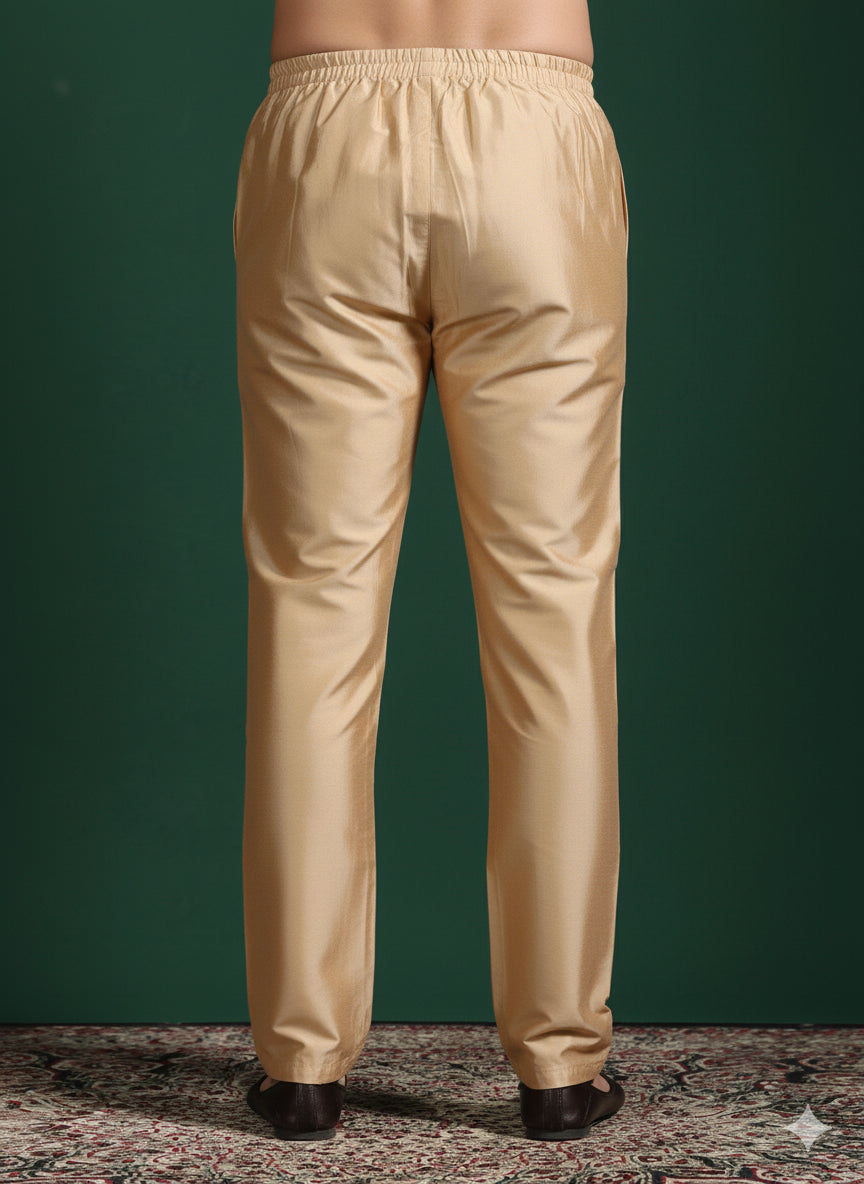 Zavaya Beige Plain Cotton Pyjama | Grocsy