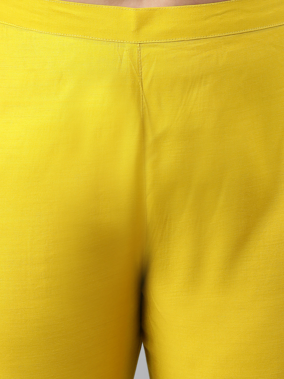 Janasya XL LOVE by Janasya Women's Plus Size Yellow Poly Silk Kurta With Pant | Grocsy