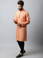 Even Apparels Red Color Pure Cotton Men's Kurta With Side Placket (STR1199) | Grocsy
