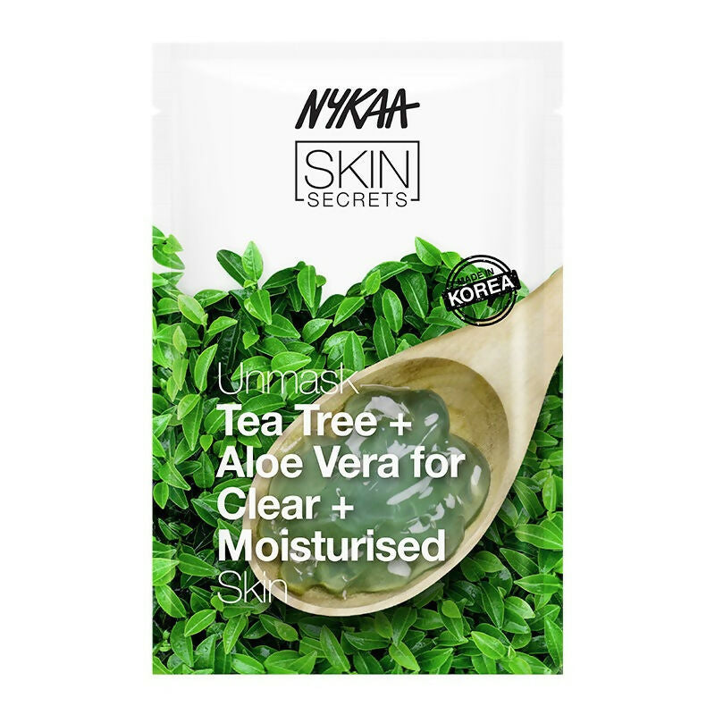 Nykaa Skin Secrets Indian Rituals Tea Tree + Aloe Vera Sheet Mask For Clear & Moisturised Skin | Grocsy