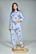 Morchari Digital Print Semi Muslin Co-Ord Set Top & Trouser-Multicolor | Grocsy