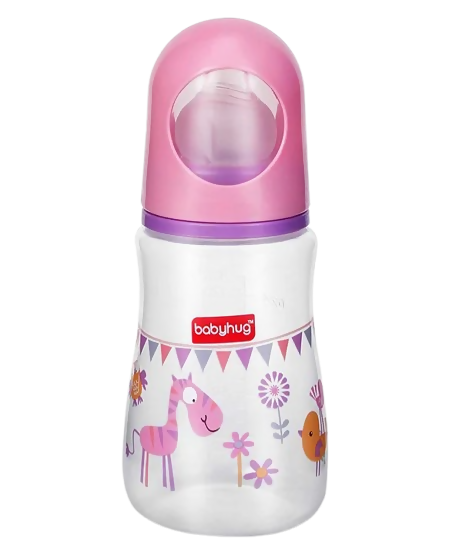 Babyhug Bubble Anti-Colic Sterilizable Feeding Bottle Pink | Grocsy
