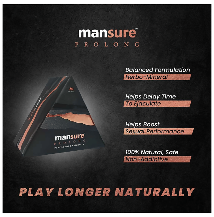 Mansure Prolong Capsules with Maca Root, Ginseng Ashwagandha & Safed Musli | Grocsy